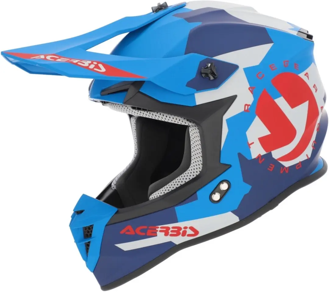 Acerbis Linear Graphic Mat Blauw Rode Crosshelm
