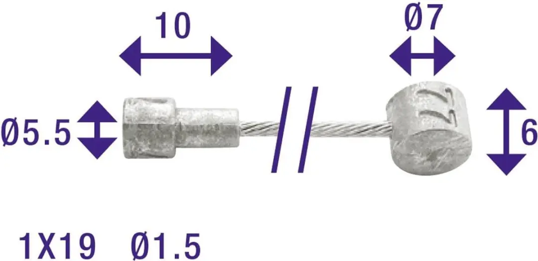 Elvedes Remkabel Binnen 6412/27 - 2250 x 1,6mm - Zilvergrijs