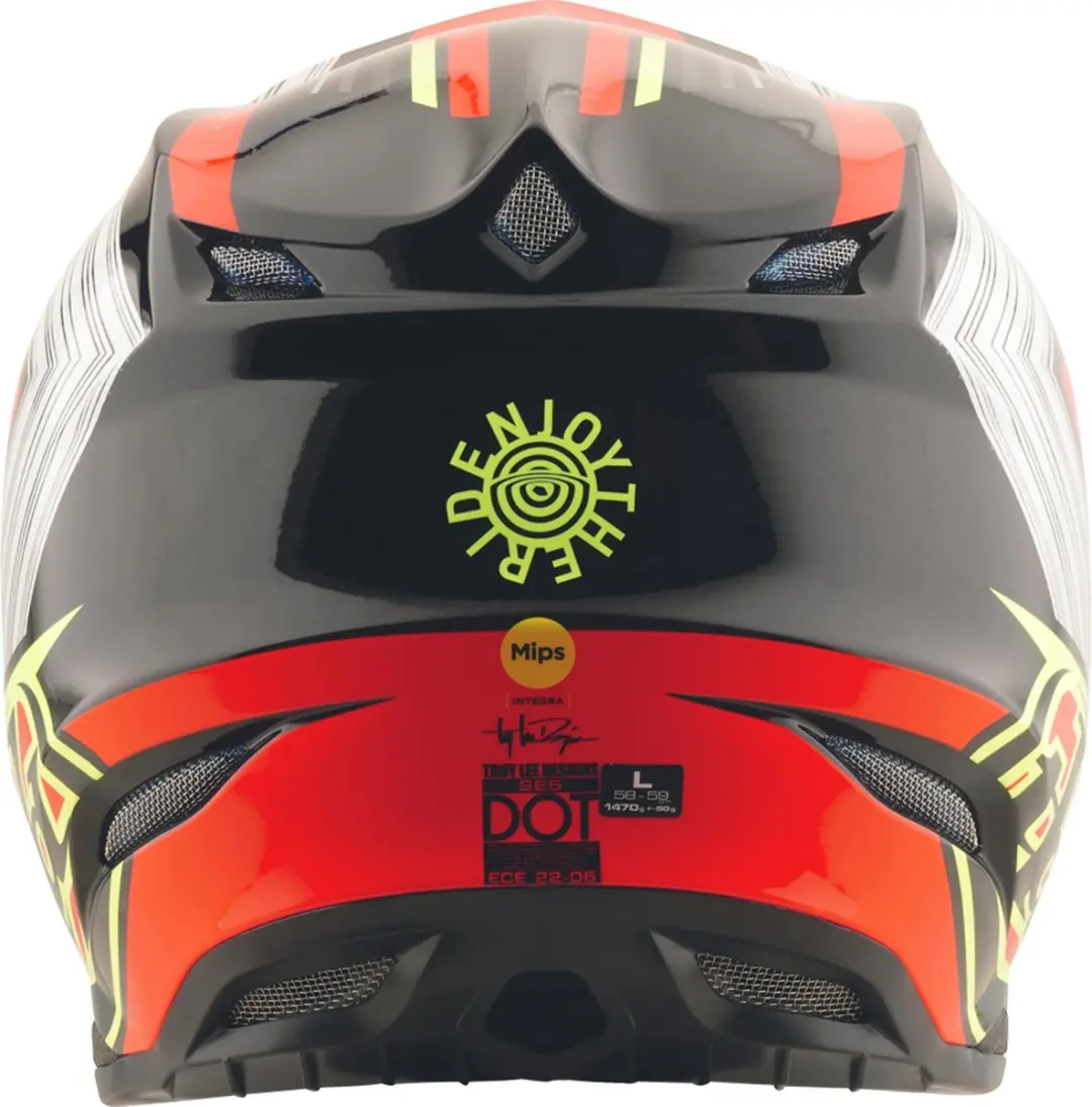 Troy Lee Designs SE5 Composite Stripes MIPS Motorcrosshelm - XL - Zwart/Rood