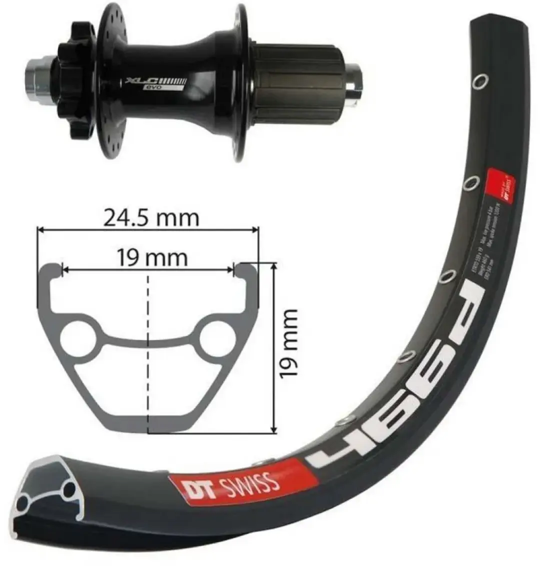 XLC DT Swiss 466D Evo 27.5" Achterwiel - 12x142mm - Zwart
