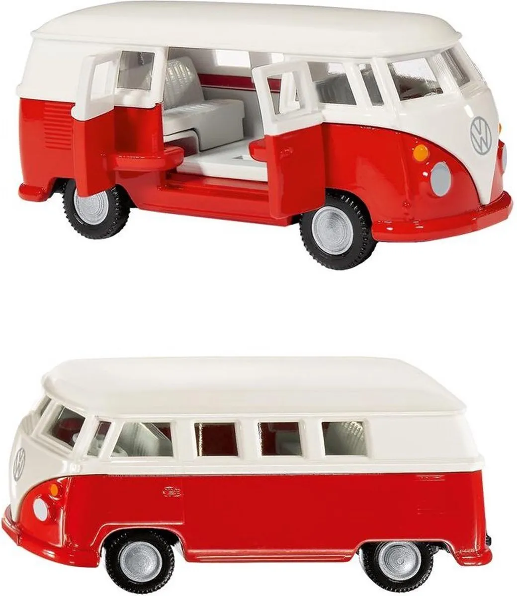 SIKU 2361 VW T1 Bus 1:50 Modelauto - Rood/Wit