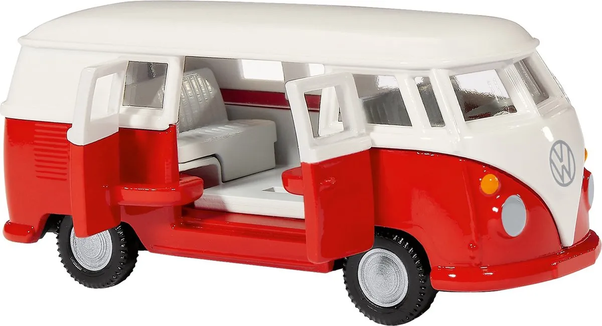 SIKU 2361 VW T1 Bus 1:50 Modelauto - Rood/Wit