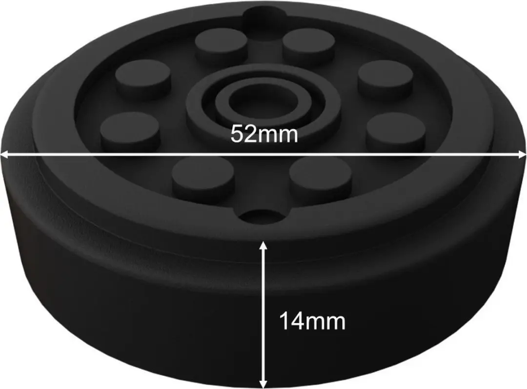 Deuba Rubberen Pad Blok XL 52x47x14mm - Zwart