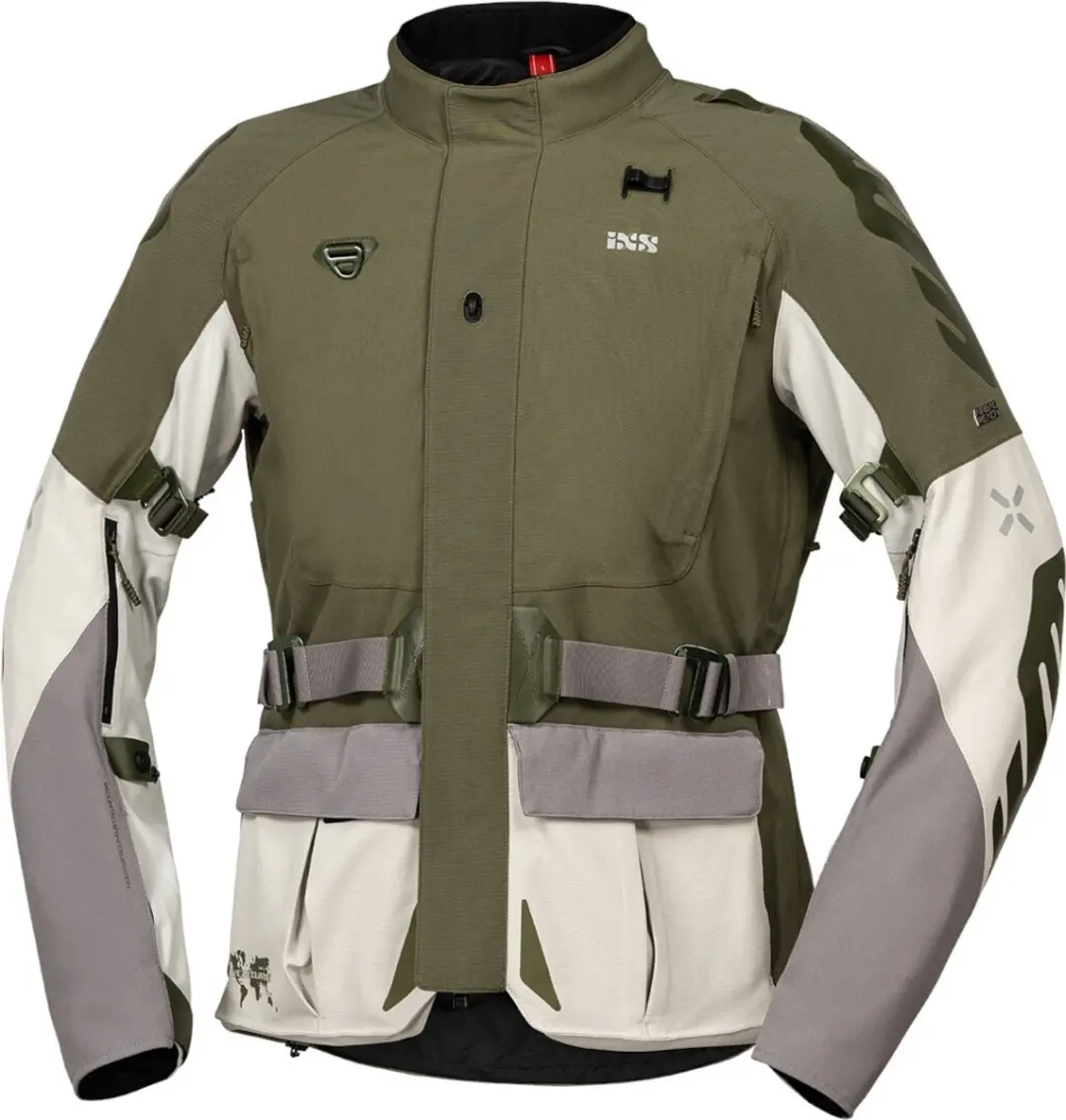 IXS Venture-STX 1.0 Waterdichte Groen Grijs Textiele Motorjas