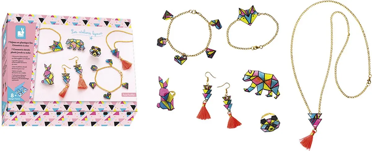 Janod Atelier Bijoux Sieraden maken Geometrische vormen - 15 Stuks