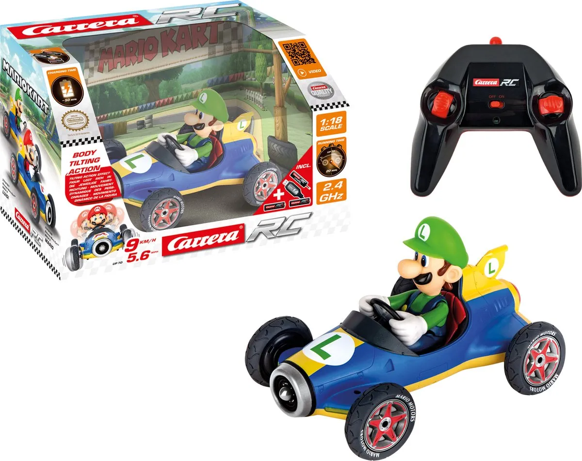 Carrera RC Mario Kart Mach8 Luigi - 1:18 - 2,4GHz