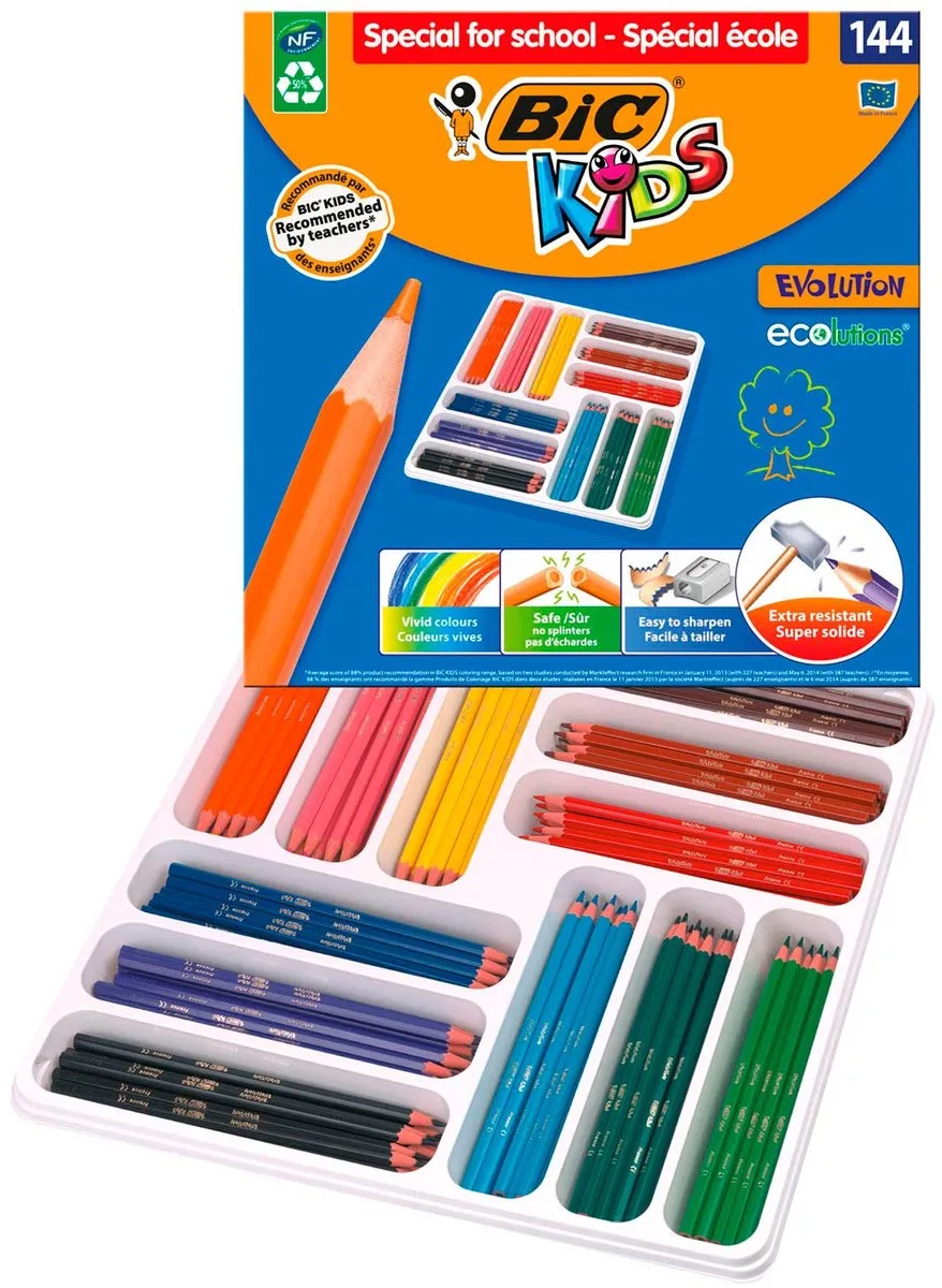 BIC Ecolutions Evolution Kleurpotloden - 144 Stuks Multicolor - afbeelding 6 van 6