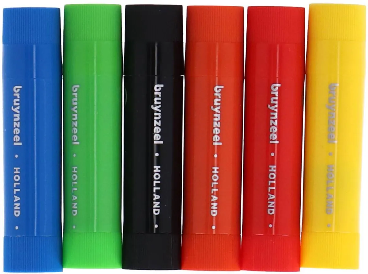 BRUYNZEEL Plakkaatverf Sticks Basic - 6 Kleuren