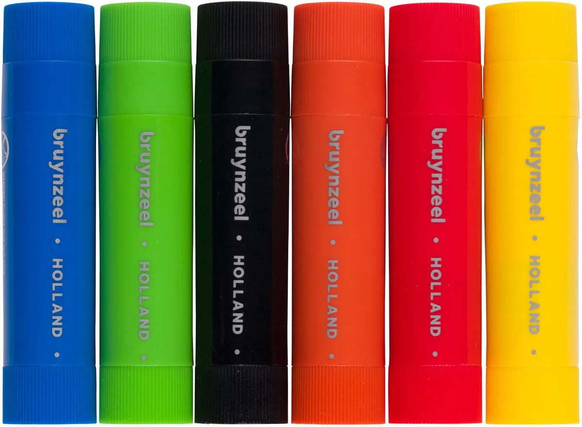 BRUYNZEEL Plakkaatverf Sticks Basic - 6 Kleuren - afbeelding 6 van 6