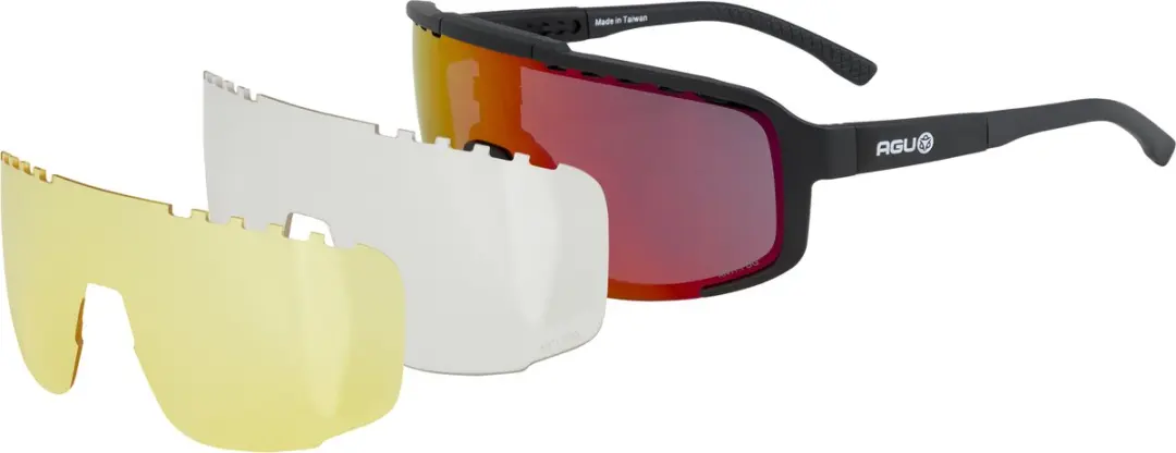 AGU Bold 2.0 Sportbril - Rode Lens - Zwart