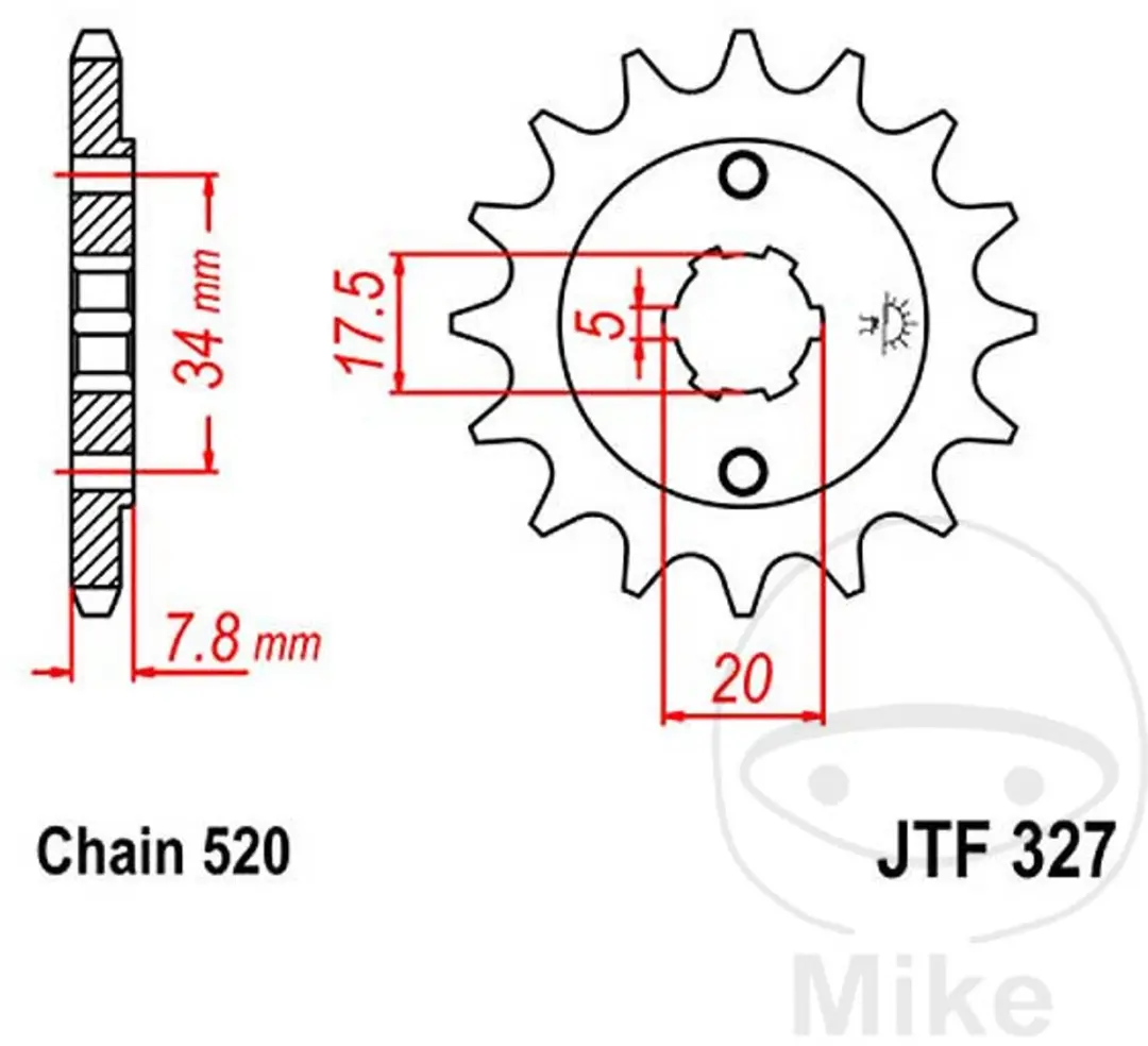 uitgaand tandwiel van versnellingsbak jt sprockets voor motorfiets honda crm jtf