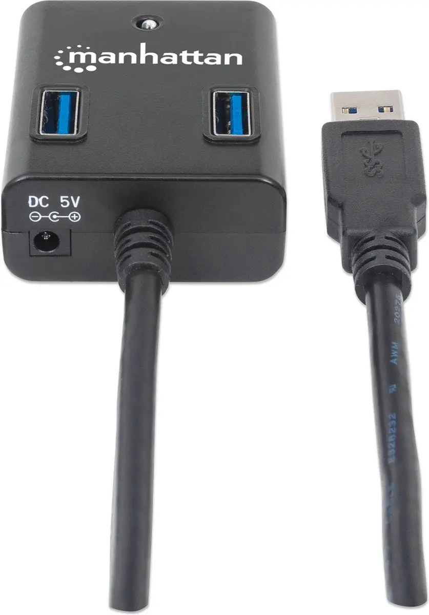 Manhattan 162296 USB-hub 4 Poorten USB 3.0 - Zwart - afbeelding 6 van 6