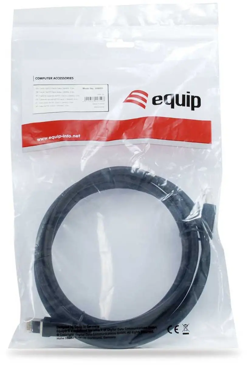 Equip Cat8.1 S/FTP Patchkabel 5m - Zwart - afbeelding 2 van 5