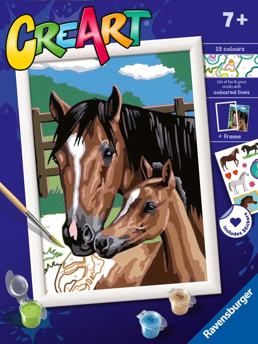 Ravensburger CreArt Foaling Around Schilderen op nummer - Multicolor