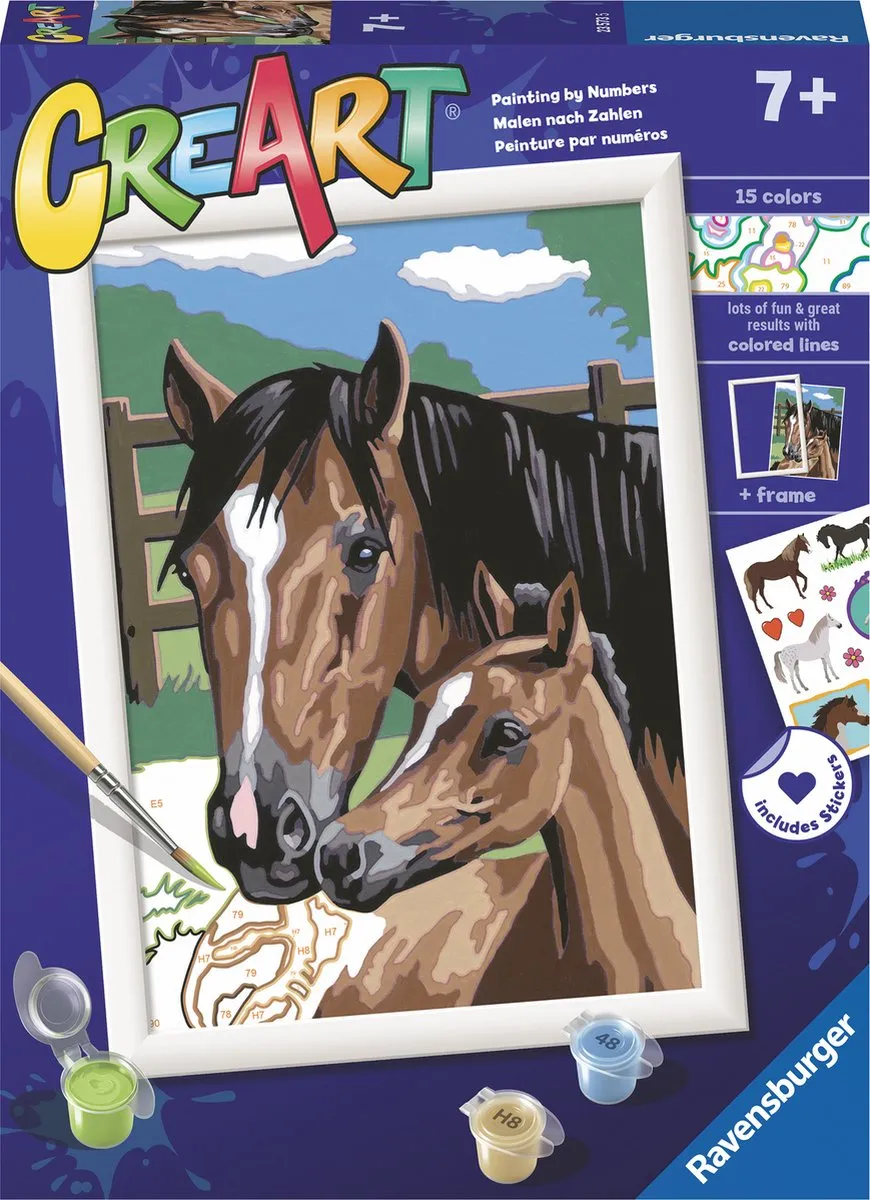 Ravensburger CreArt Foaling Around Schilderen op nummer - Multicolor