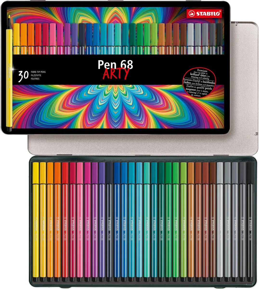 STABILO Pen 68 Premium Viltstift - 30 Kleuren - Multicolor