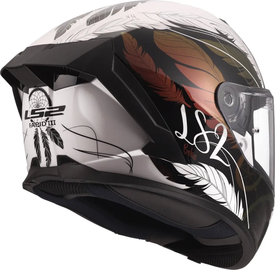 LS2 FF820 Rapid III Boho Helm - L - Zwart/Rosa/Wit