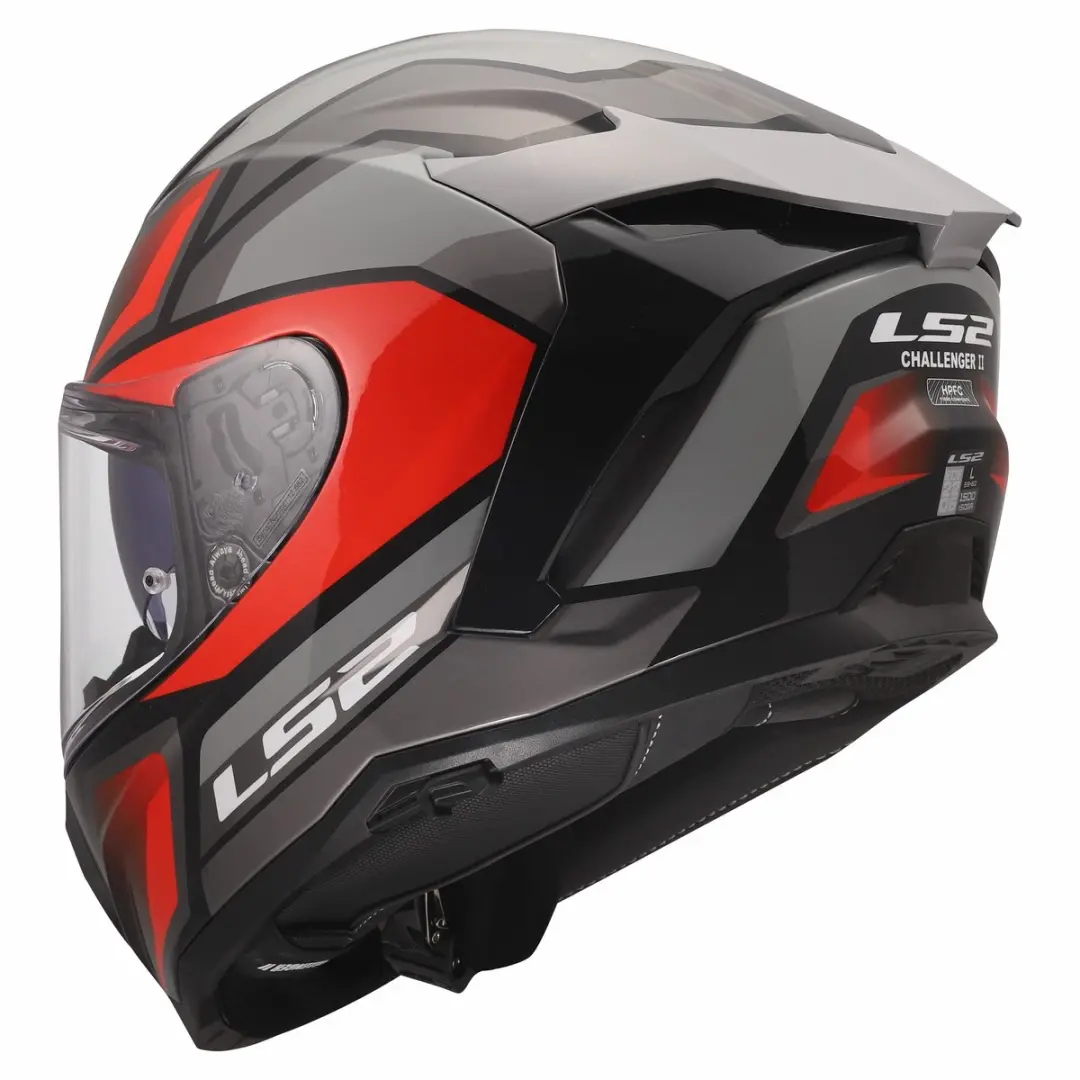 LS2 Challenger II Viper FF817 Helm - Grijs/Rood - 3XL