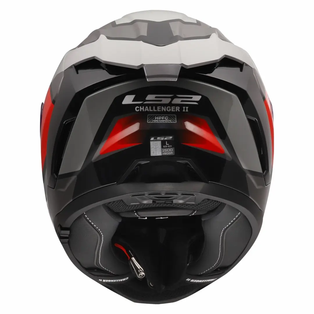 LS2 Challenger II Viper FF817 Helm - Grijs/Rood - 3XL