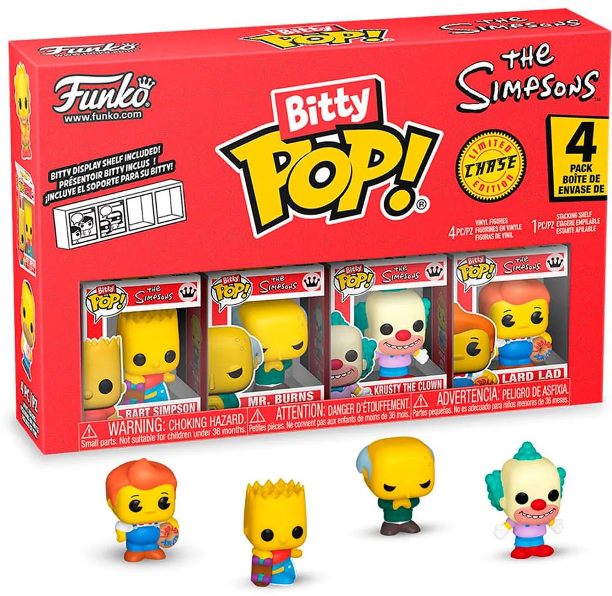 Funko Bitty Pop! The Simpsons - Bart Simpson/Mr. Burns/Krusty the Clown - Multicolor