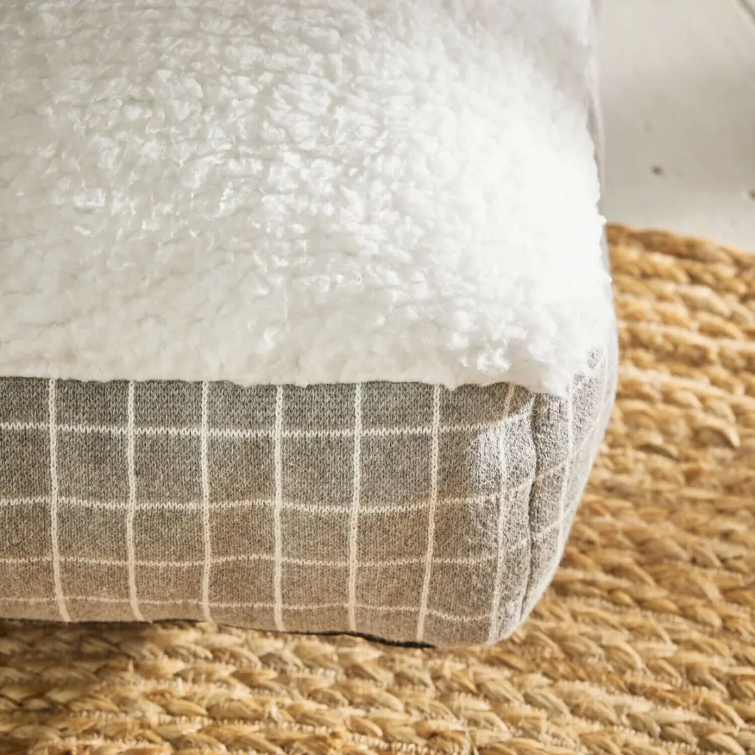 Loberon Lalumos Matras voor Huisdieren - Wit/Grijs