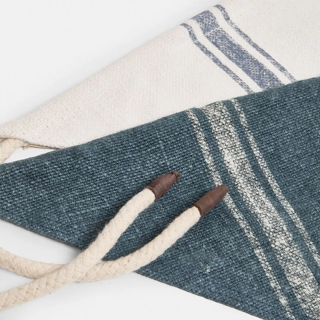 Loberon Pawera Hondensjaal - Set van 2 - Blauw/Crème