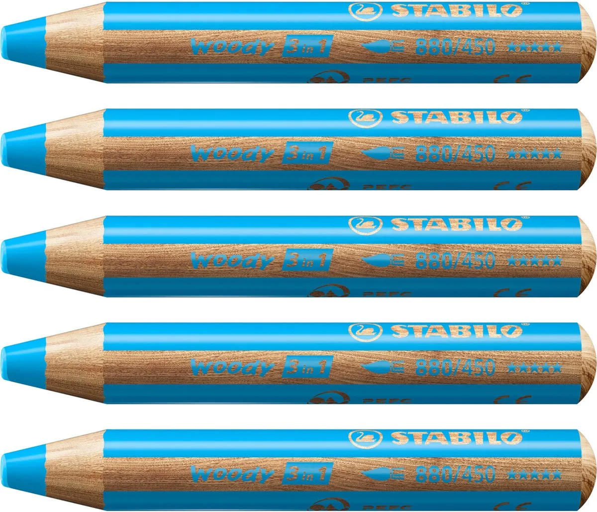 STABILO Woody 3-in-1 Potlood Cyaanblauw