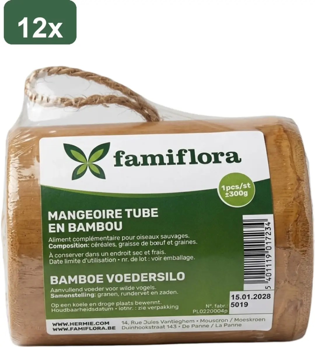 Famiflora Bamboe Voedersilo 12 Stuks