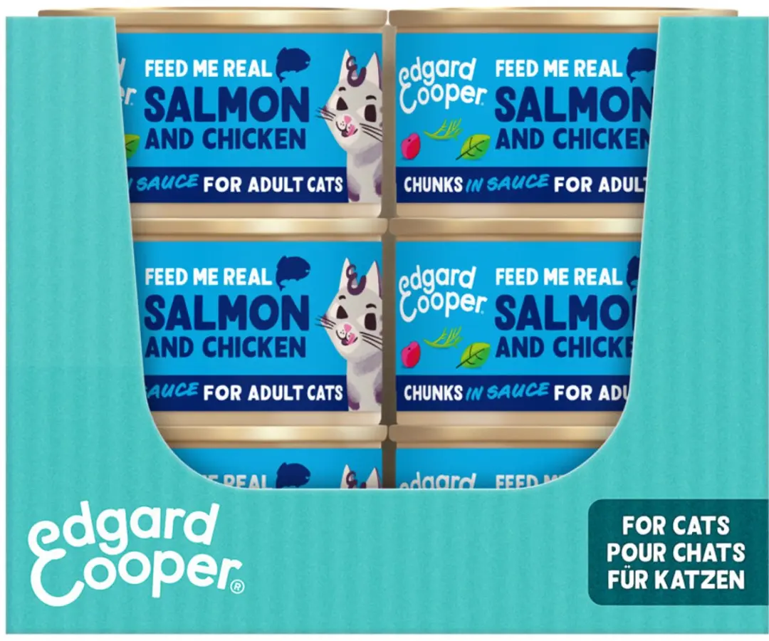 Edgard & Cooper Natvoer Kat Gesteriliseerd/Actief 18x85g Verse Zalm & Kip - afbeelding 6 van 6