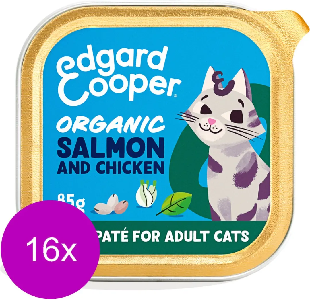 Edgard & Cooper Biologische Natvoer Gesteriliseerde Kat 16x85g