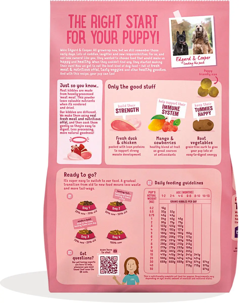 Edgard & Cooper Free-Run Duck Puppy Eend & Kip & Banaan Hondenvoer 700g