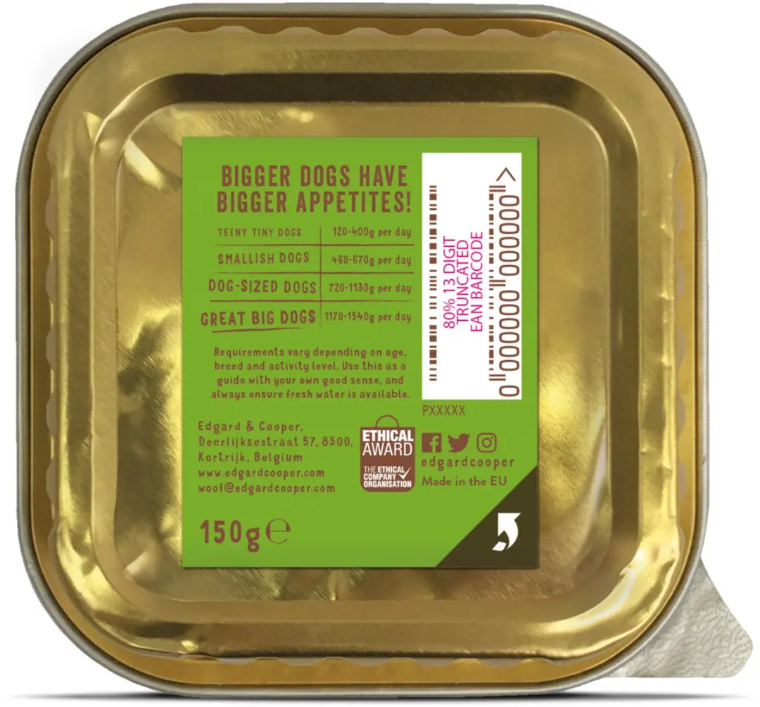Edgard & Cooper Kuipje Hondenvoer Lam - Rund 150g