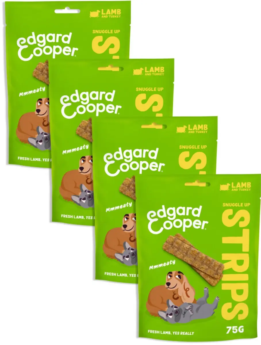 Edgard & Cooper Natural Dog Treats Lam & Kalkoen Snuggle Up Strips