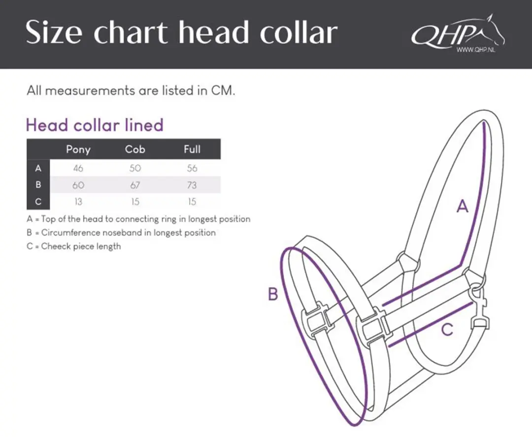 QHP Halster Gevoerd Cob - Zwart