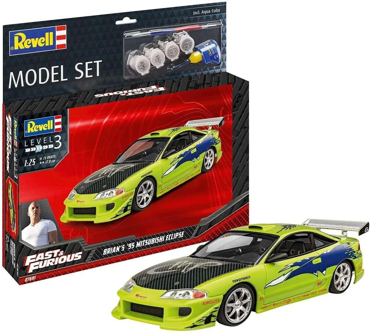 Revell 67691 Fast & Furious Brian's Eclipse 1:25 Modelbouwpakket - 75 Onderdelen - Multi