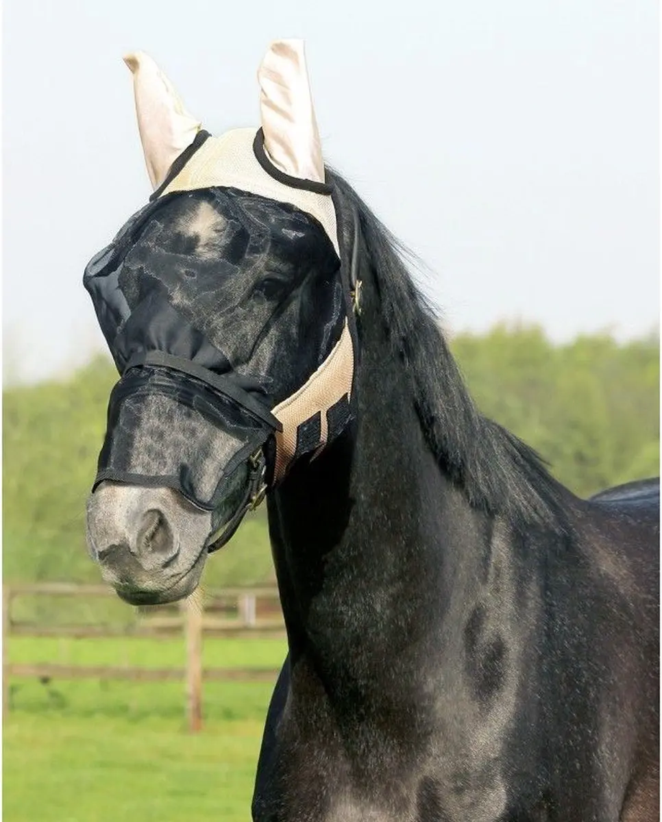 QHP Vliegenmasker Beige - Pony