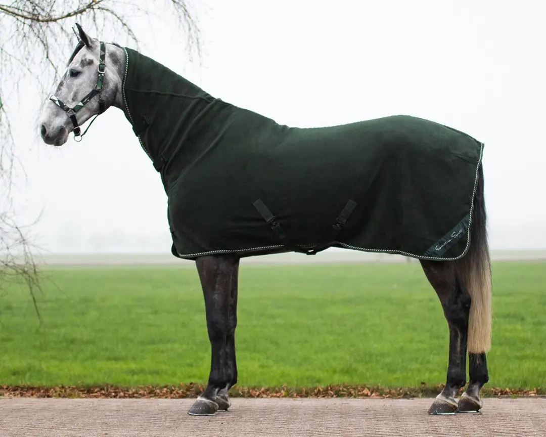 QHP Fleecedeken Brilliance met hals 70/100 cm Groen
