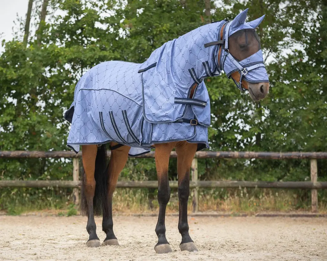 Qhp Vliegendeken Qhp Collection Met Hals En Masker Blauw