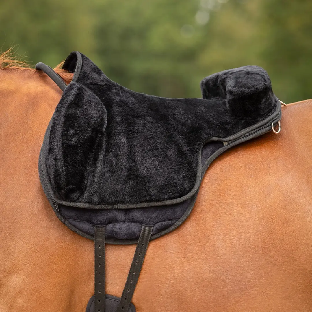 QHP Bareback Pad Super Soft - Zwart Pony