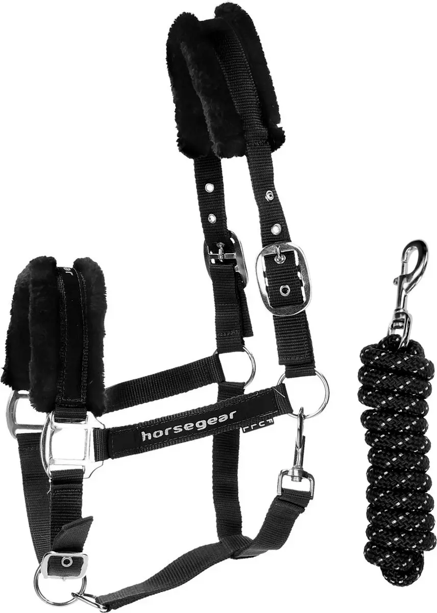 Horsegear Reno Halsterset - Pony - Zwart