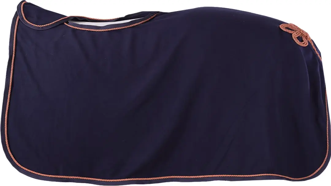 Horsegear HGLuxe Uitrijdeken M - Donkerblauw-roségoud