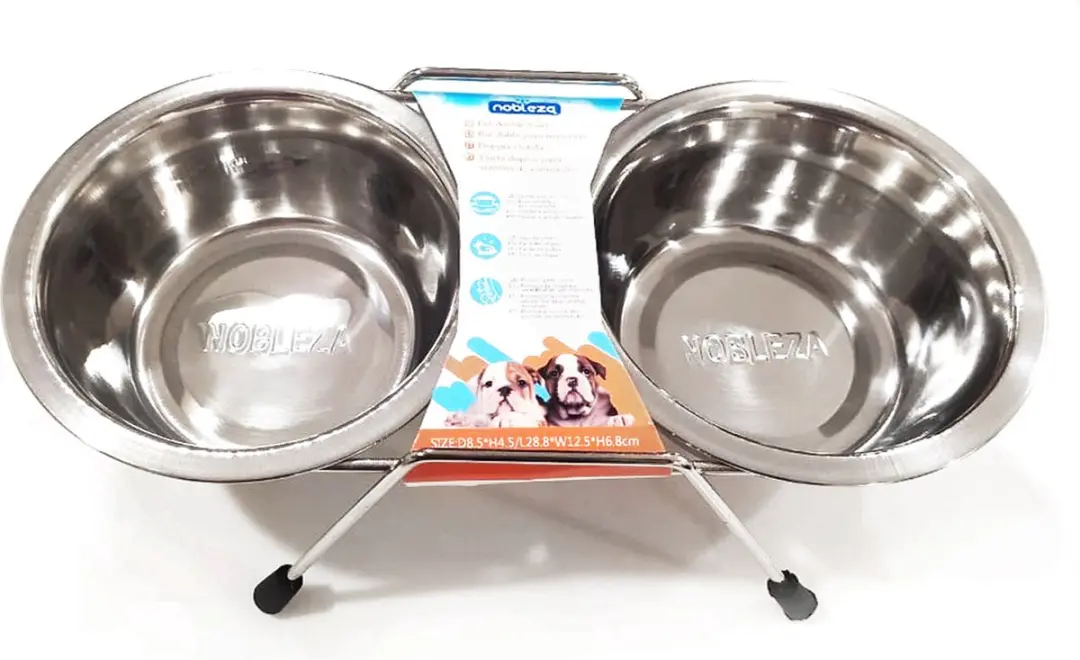 Nobleza Dubbele Voerbak Honden RVS