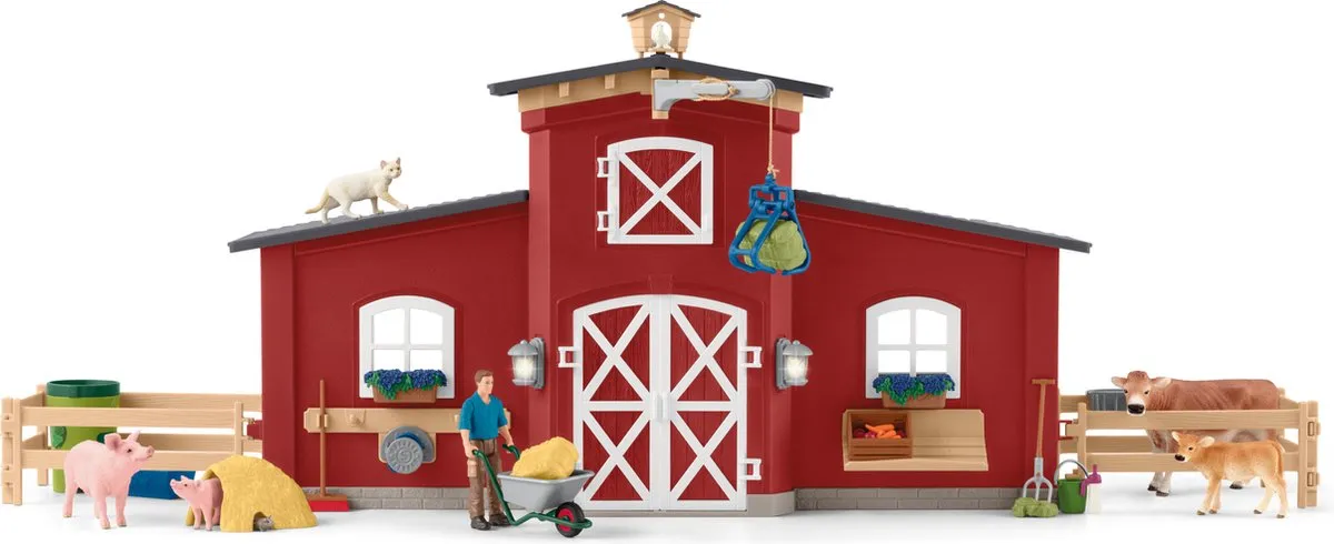 Schleich Farm World Grote Stal 42606 - Rood