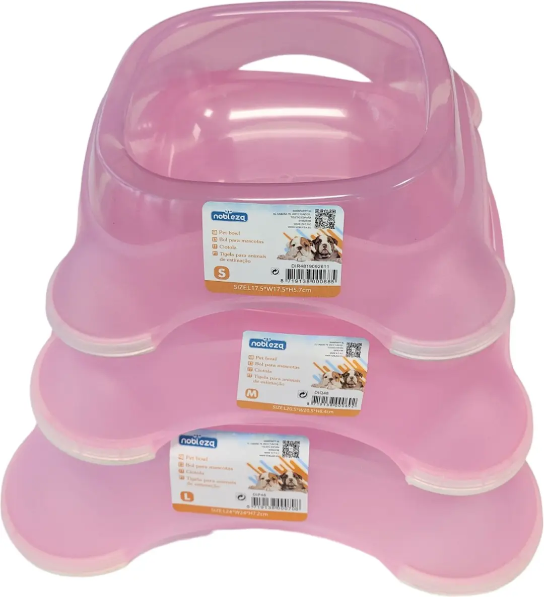 Nobleza Honden Voerbak Roze M - 500ml