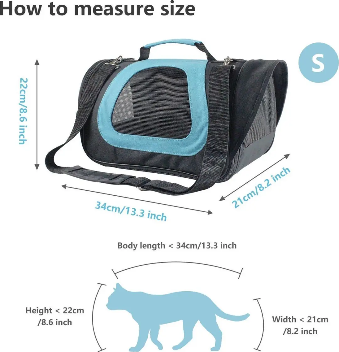 Nobleza Draagtas Huisdieren - 34x21x22cm - S - Blauw