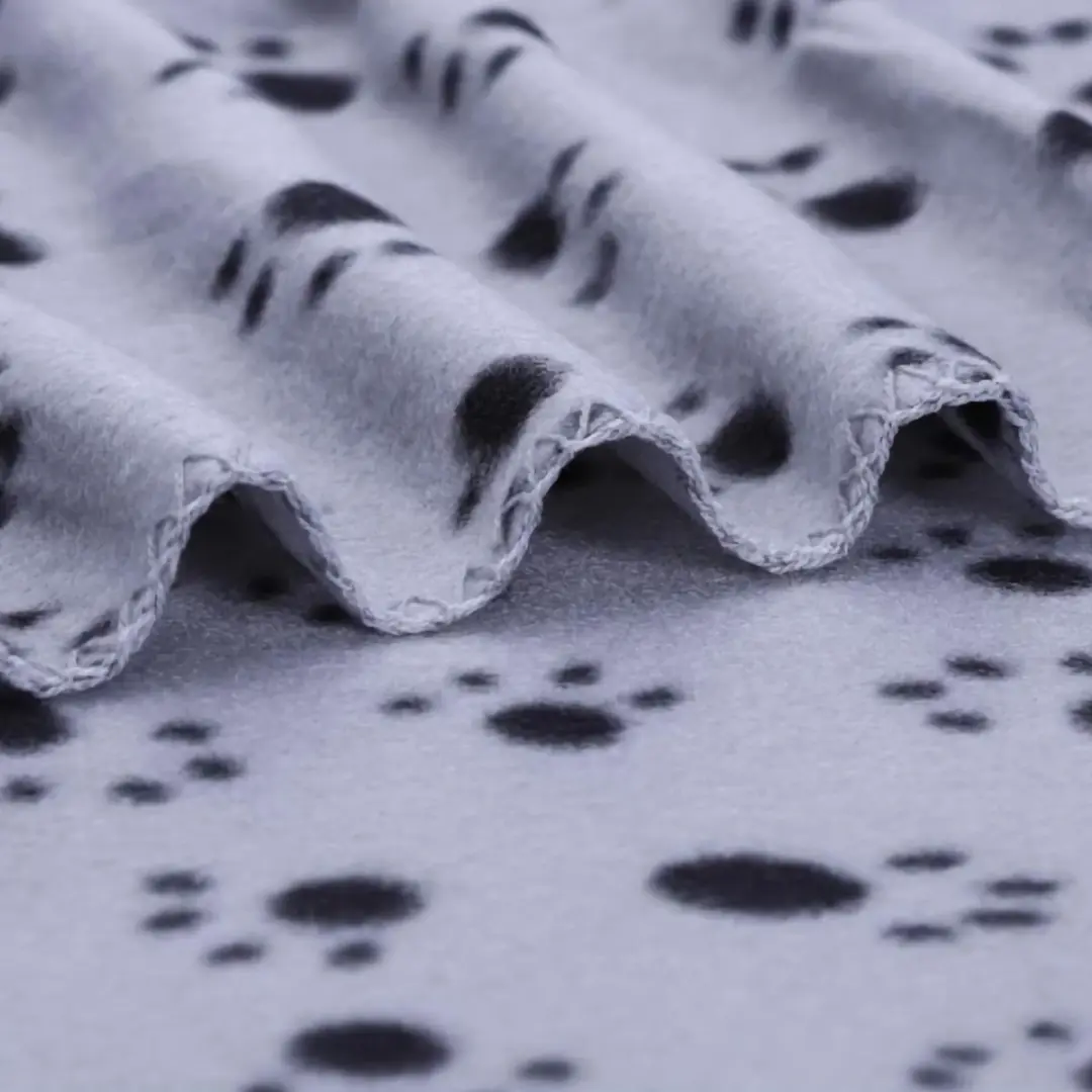 Nobleza Hondendeken Fleece 160x100cm - Grijs met pootjes