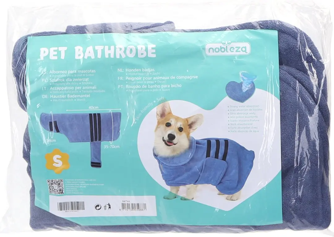 Nobleza Hondenbadjas S - 40cm Ruglengte - Blauw - afbeelding 6 van 6