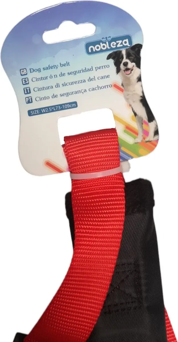 Nobleza Hondengordel Auto - 73-109cm Rood