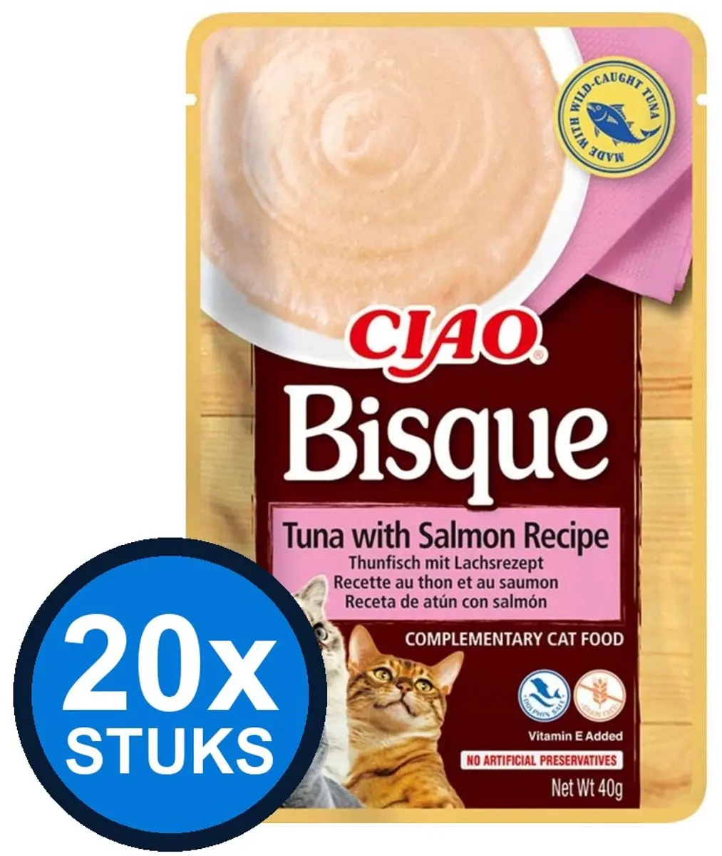 20x Ciao Bisque puree cat tuna&salmon 40gr