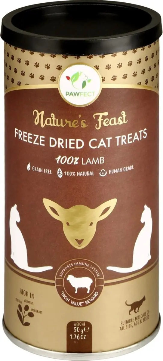 Pawfect Freeze Dried kattensnacks Lam 50 gr.